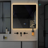 LED Spiegel Quadratisch | Touch-Schalter | Anti-Beschlag-Funktion | Warmweißes Licht - Reyze Seria Motivated Model 2